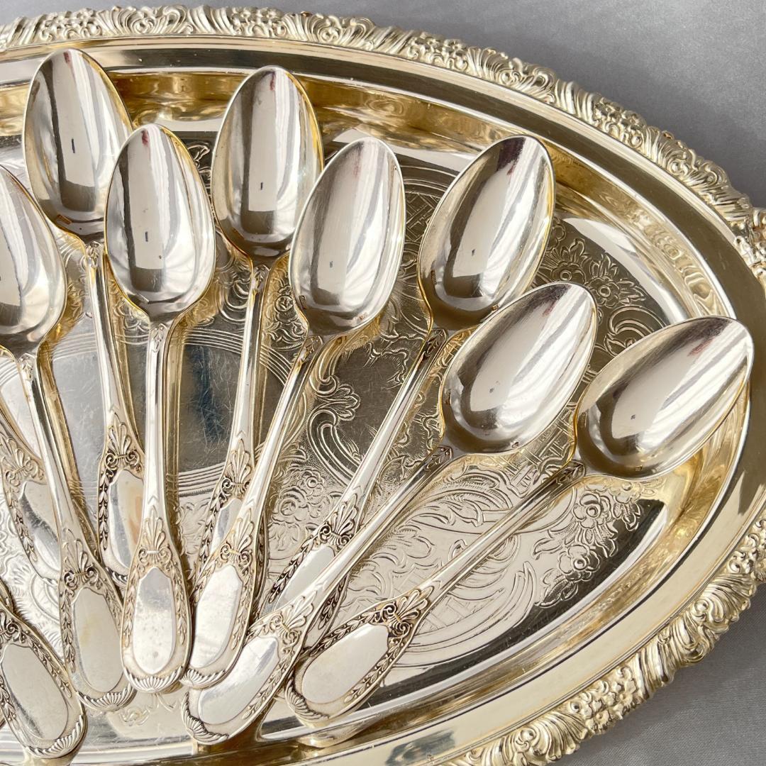 【仏蘭西】 帝政様式 コーヒースプーン 12本 14.5cm