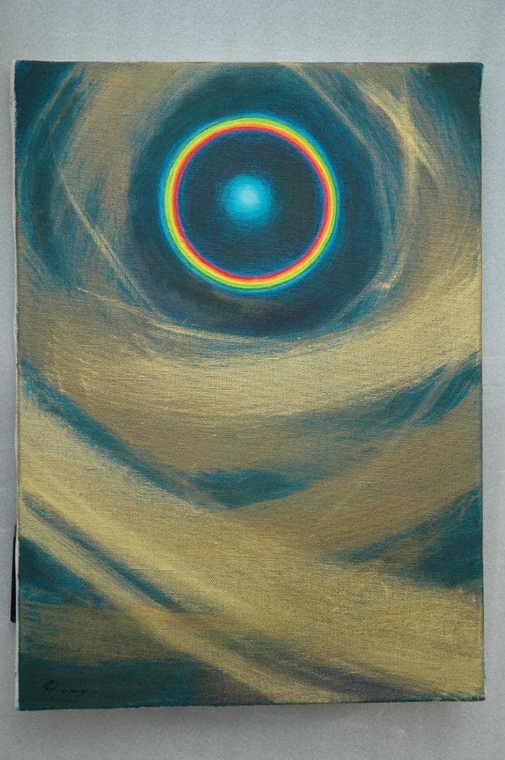 油絵 菅家令子 絵 絵画インテリア額付(銀) F4-G232023 風景祈り希望