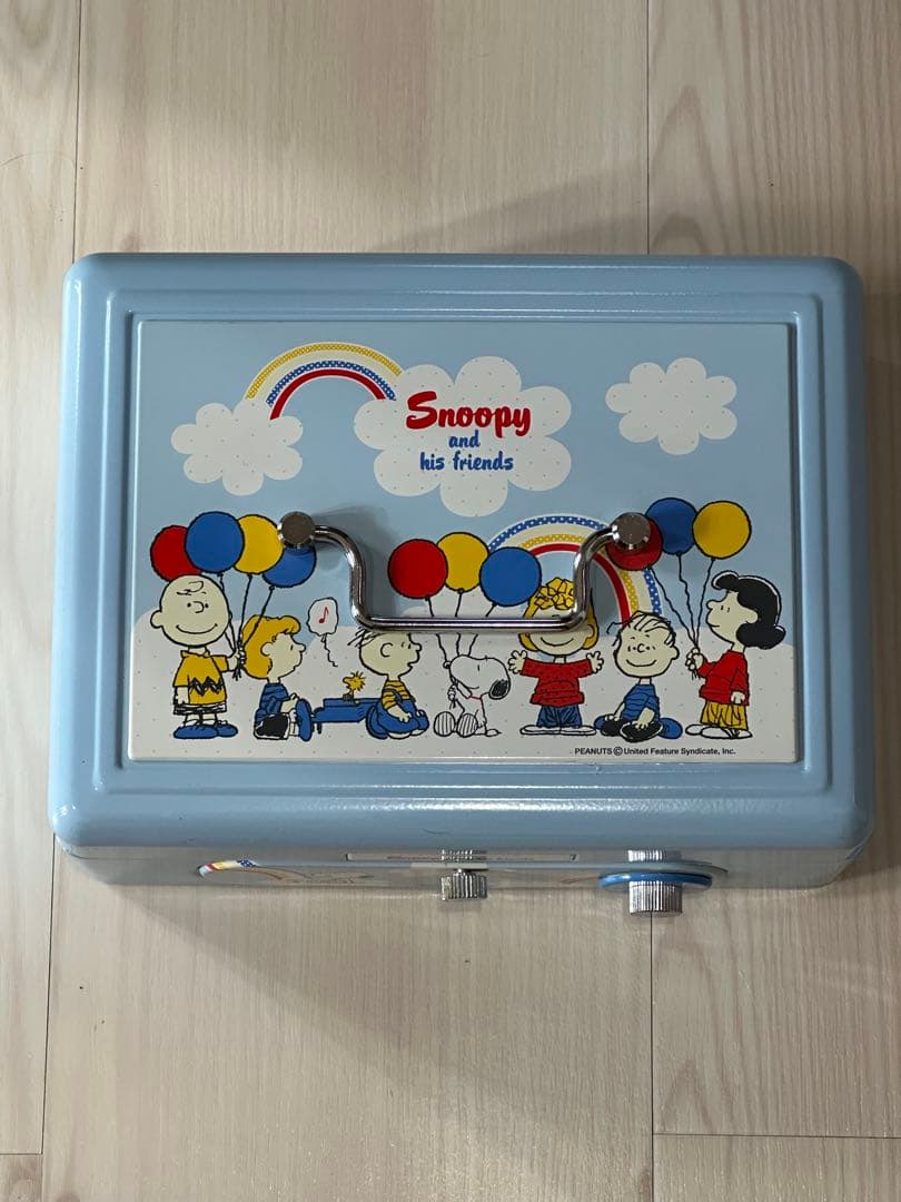 レア⭐︎美品⭐︎レトロスヌーピー 鍵付き手提げ金庫 キャッシュボックス
