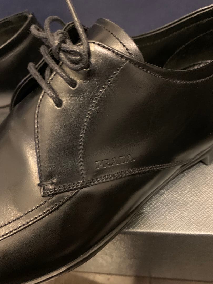 PRADA メンズ レザーシューズ 黒 7 新品 箱付 プラダ