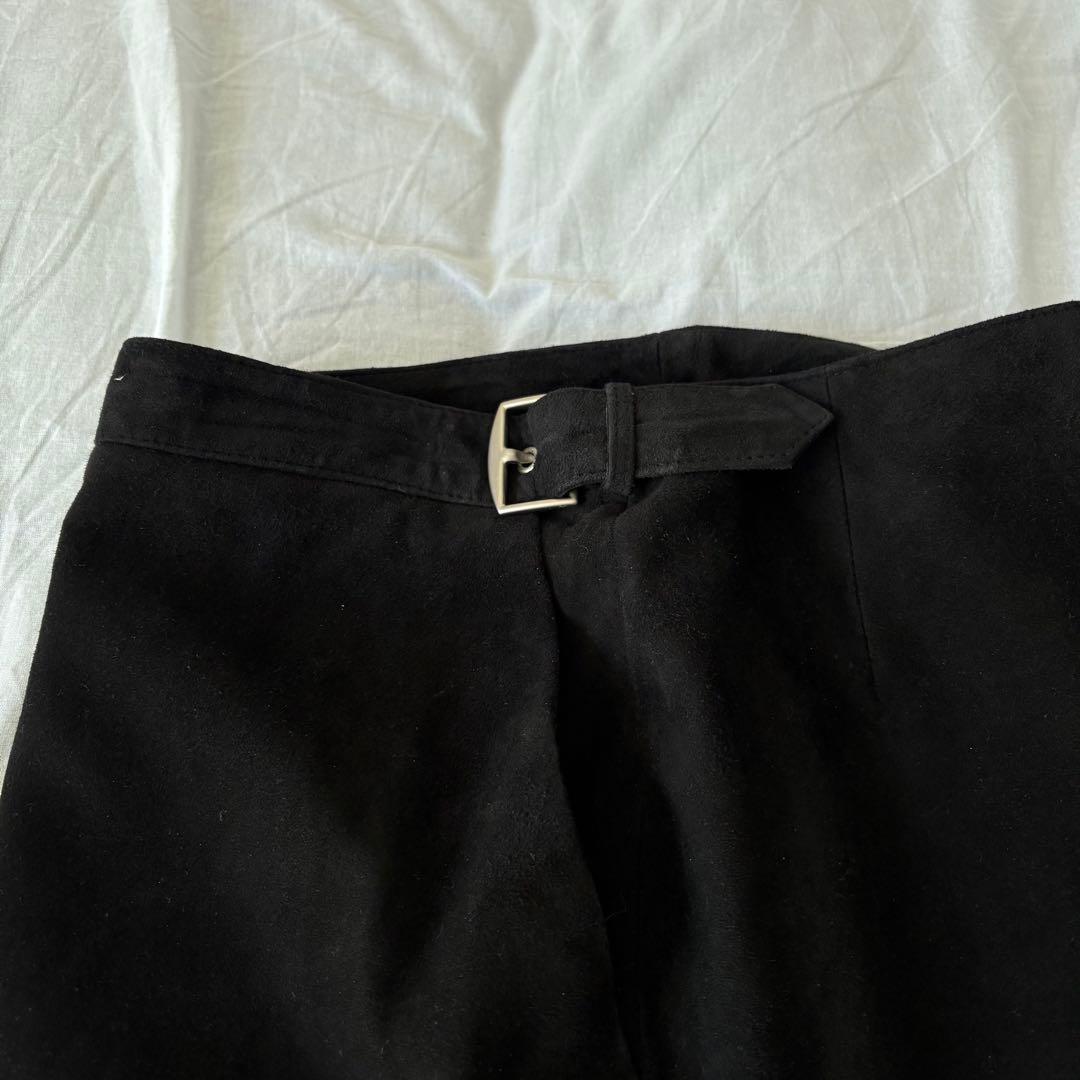 HERMES マルジェラ期 総レザー スウェード スカート サイドベルト