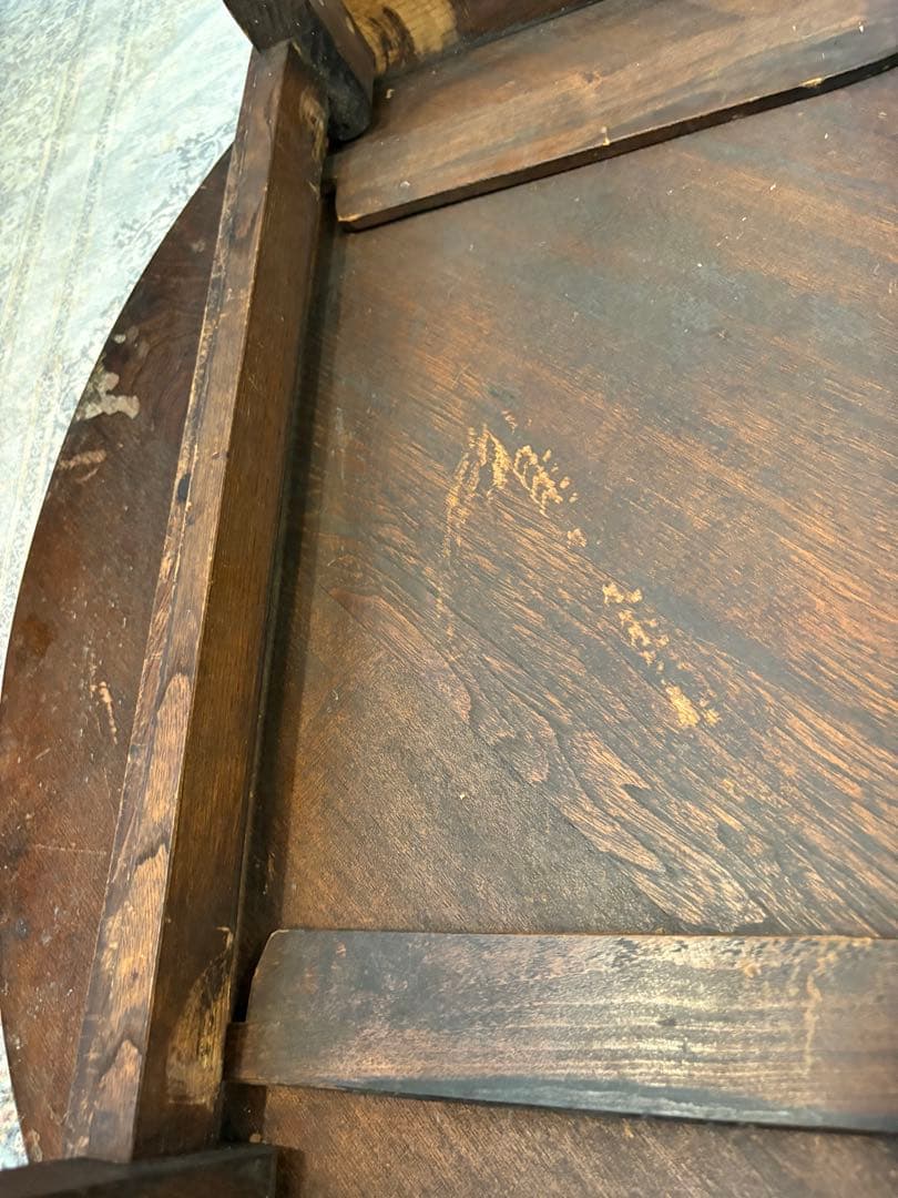 昭和アンティーク　木製ちゃぶ台　丸テーブル　折りたたみ　レトロ