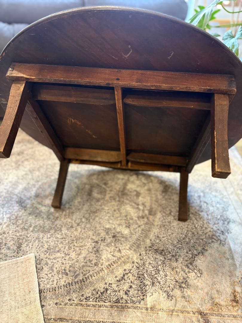昭和アンティーク　木製ちゃぶ台　丸テーブル　折りたたみ　レトロ