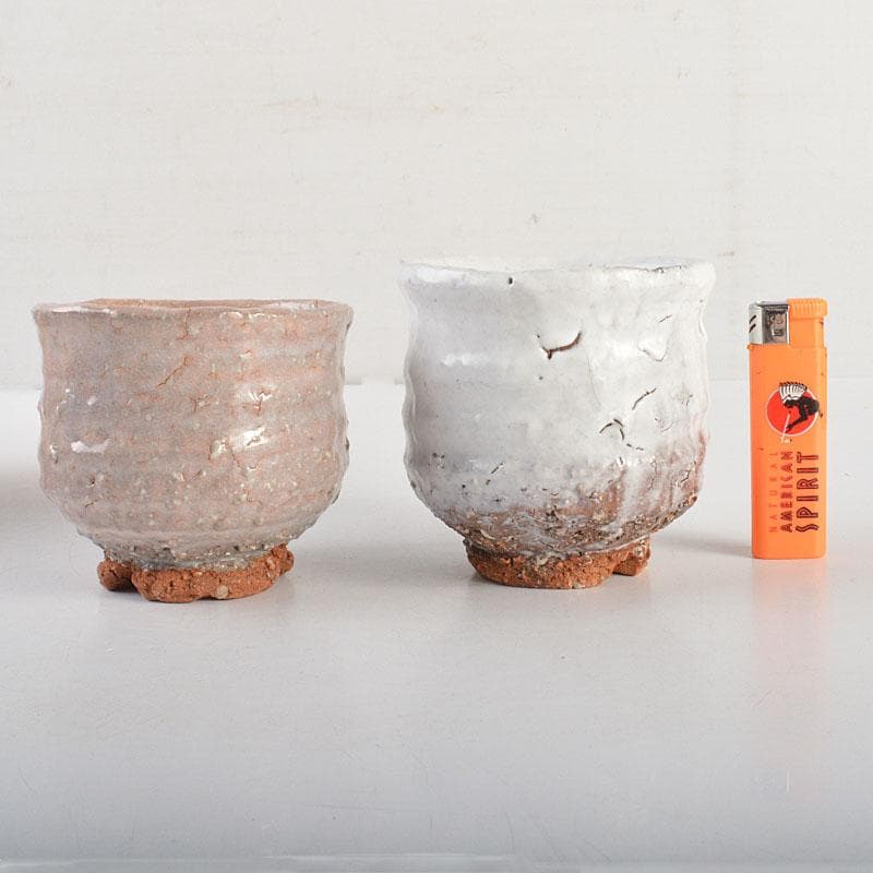 萩焼　田中講平作　湯呑　共箱　2点まとめて　C　6820