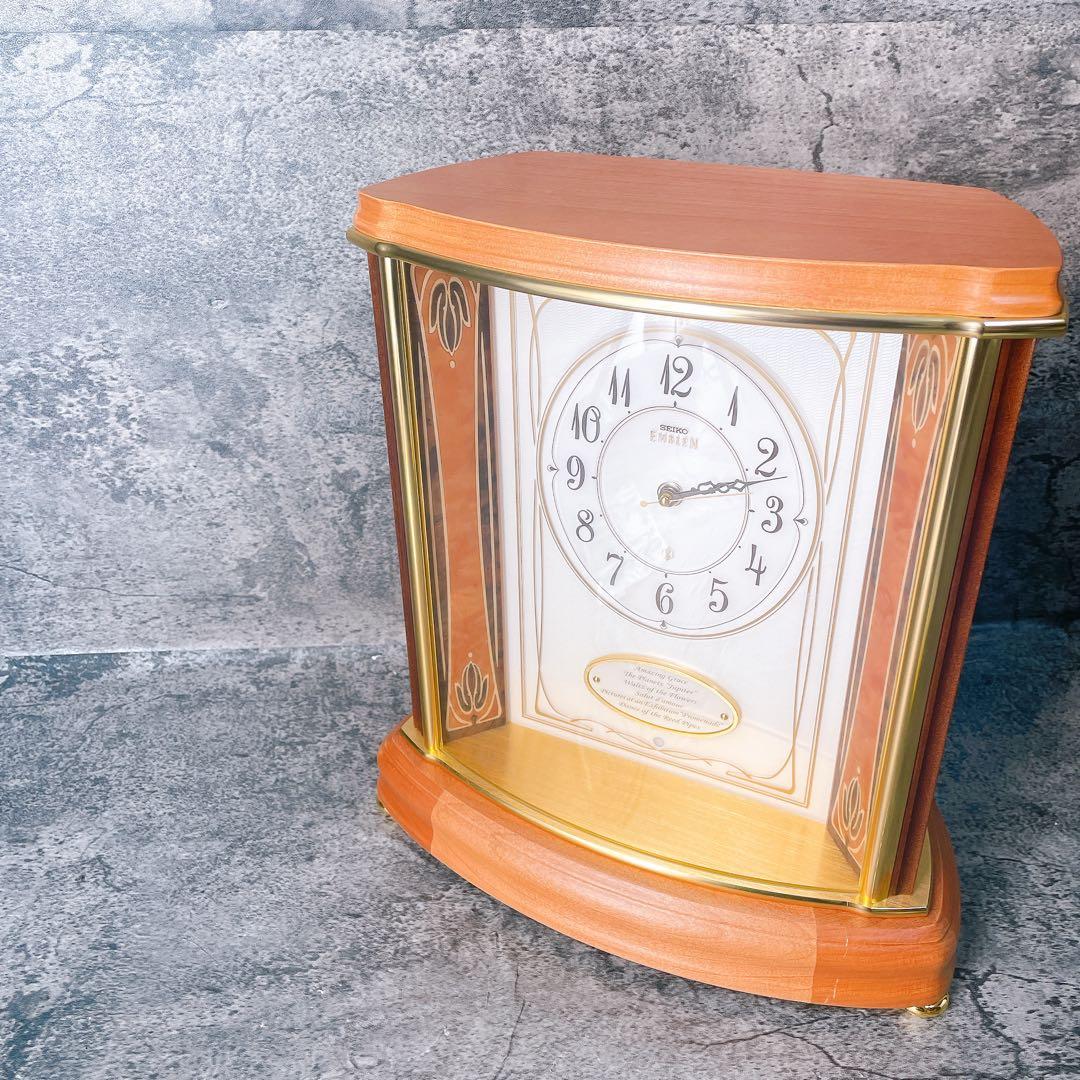 【希少美品】SEIKO エンブレム HW806B 置時計　セイコー　定価14万
