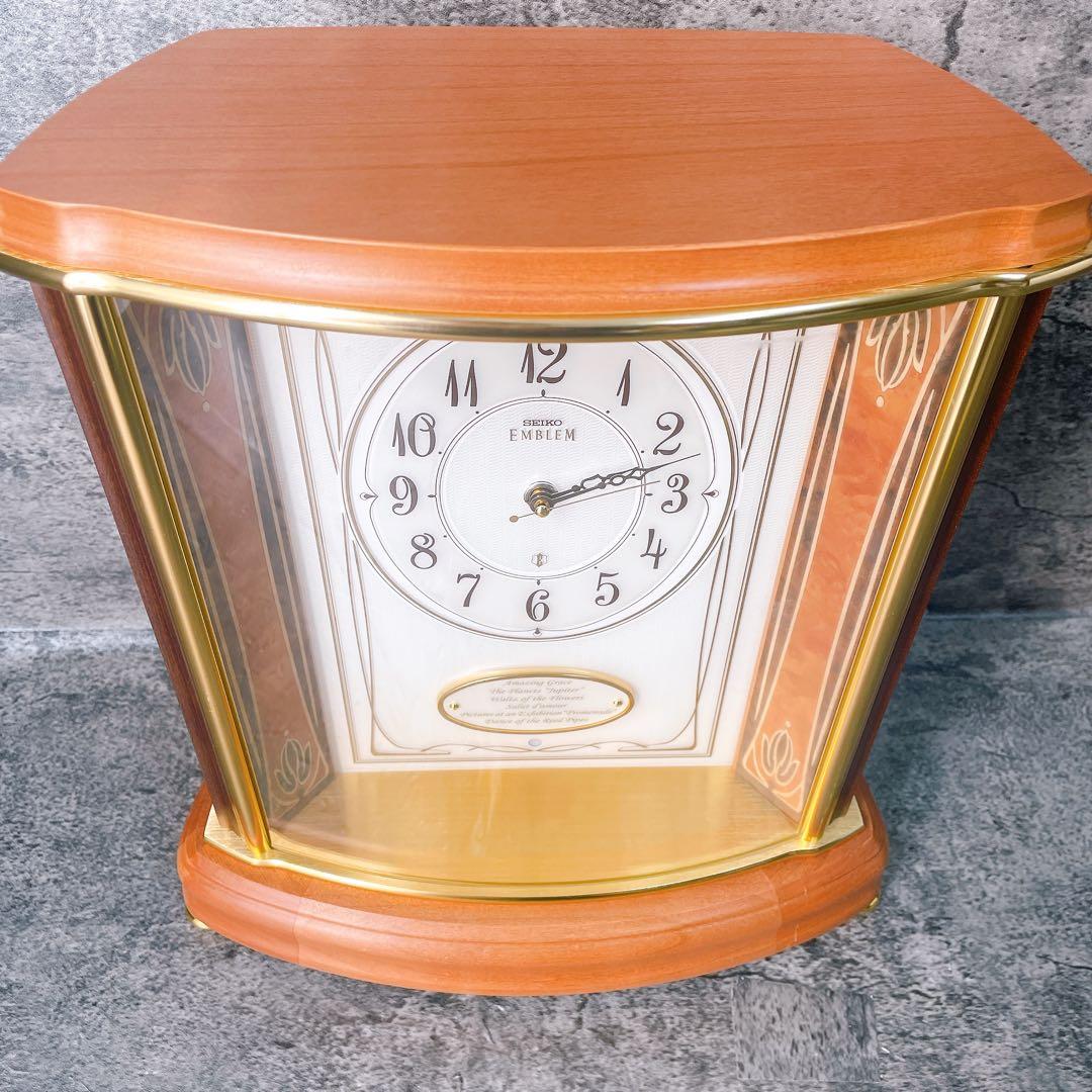 【希少美品】SEIKO エンブレム HW806B 置時計　セイコー　定価14万