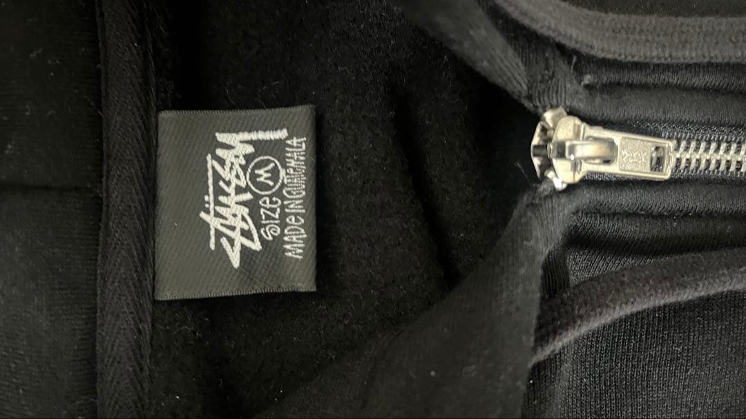 Stüssy ブラック ジップアップパーカー M