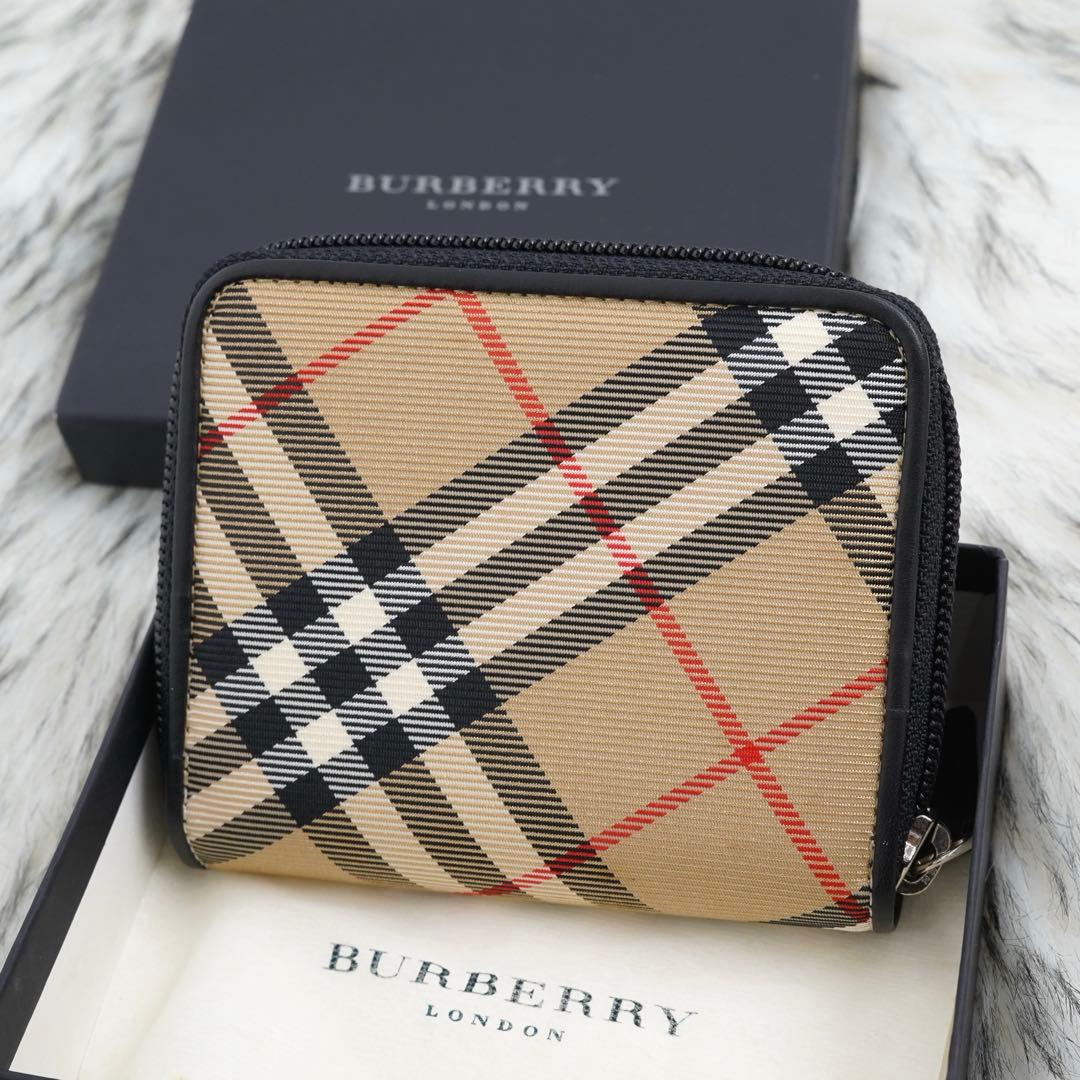 新品未使用品　箱付き　BURBERRY LONDON 二つ折り財布　ノバチェック