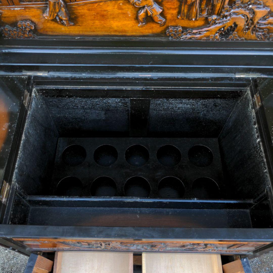 彫刻アンティーク家具　アンティーク家具　中国製チェストバー