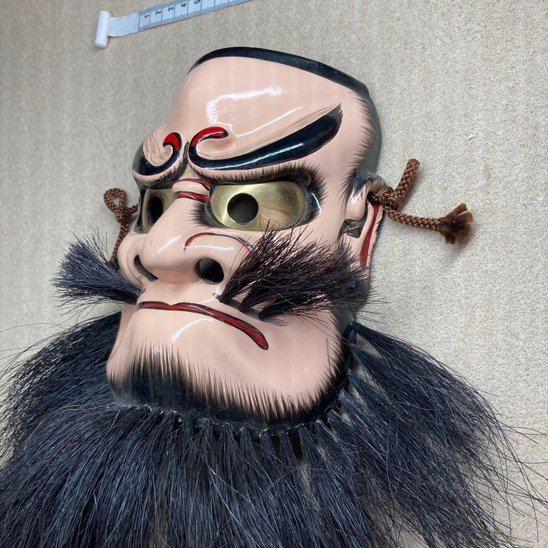 神楽面　木彫り