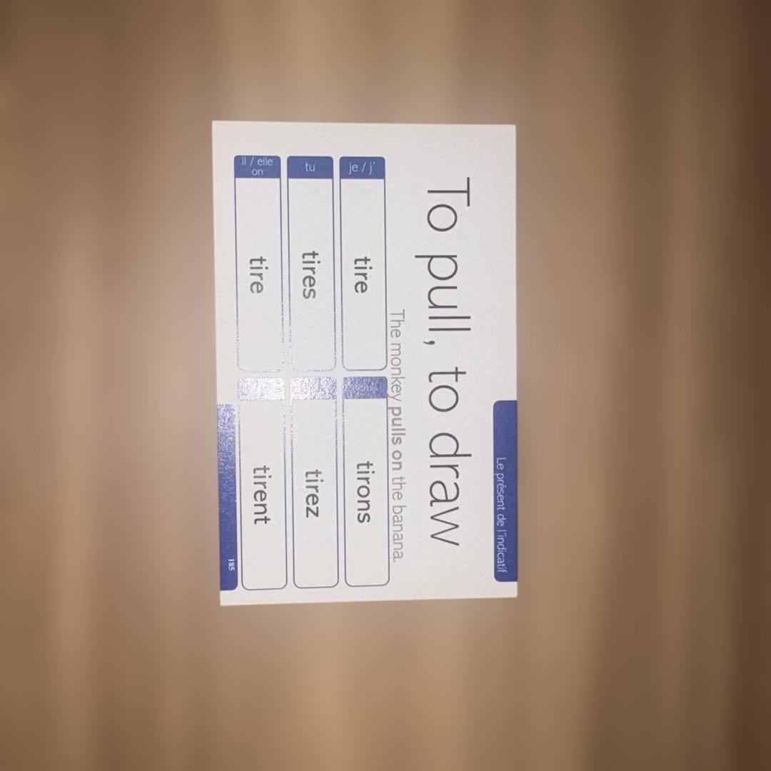 ノート・メモ帳 FLASH CARD FRANCH CONJUGATION