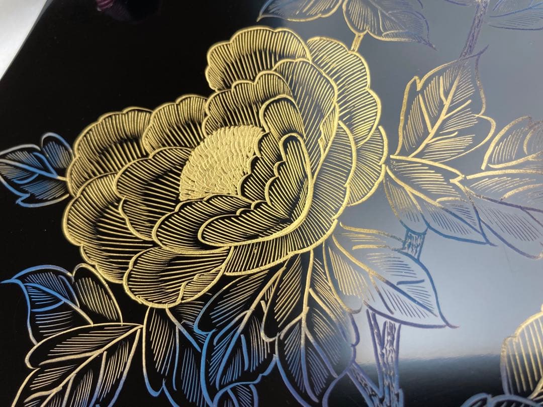 川連漆器　衣紋掛け　着物ハンガー　黒　うるし塗装　天然木　約80㎝