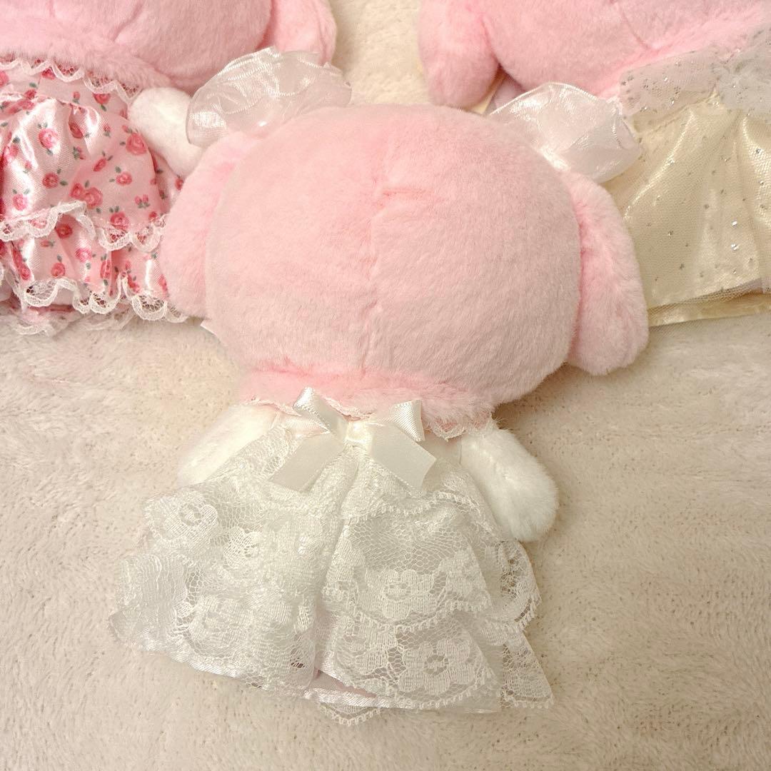 レディマイメロディ　マスコットホルダー　ホワイト　ピンク　ライトイエロー　3体