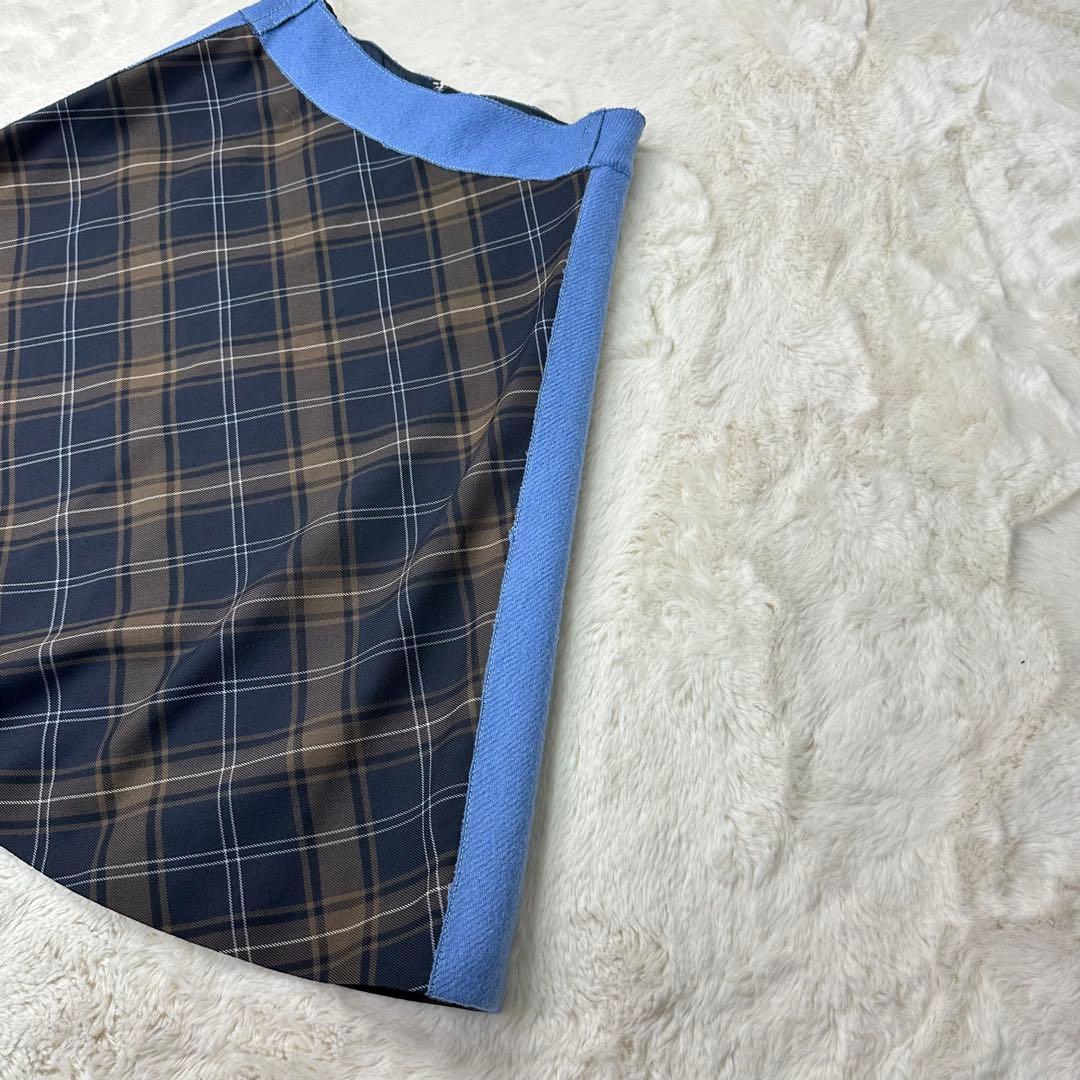 ✨美品✨miumiu チェック柄 Aラインスカート ウールモヘア混 上質 M