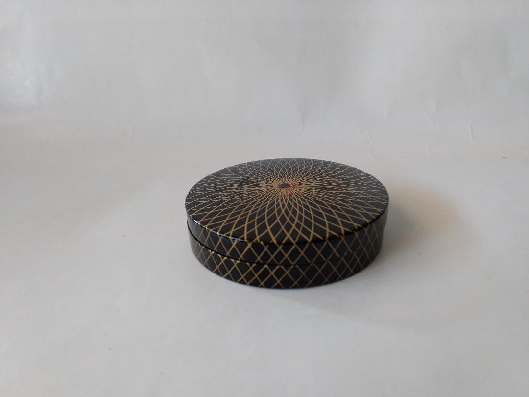 網代香合 二宮閑山 作 共箱 漆器 漆芸 香合 抹茶 茶道具 新品 未使用品