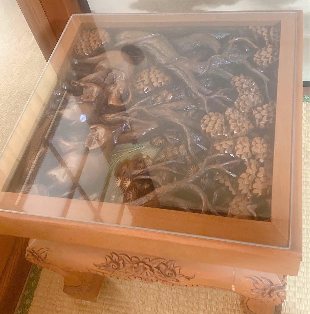 応接セット　アジアンスタイル 木製　象の彫刻