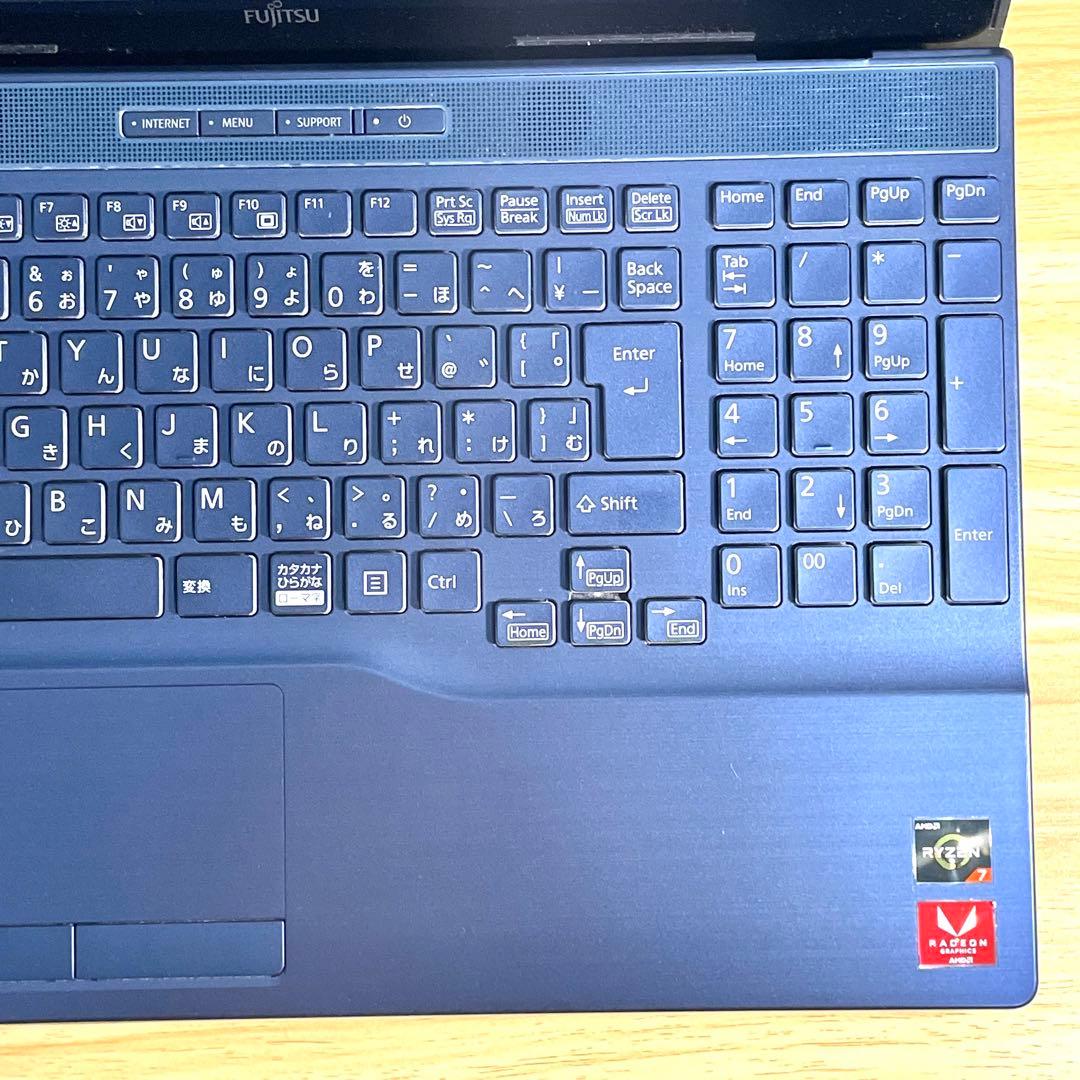 富士通 LIFEBOOK/Ryzen7/16GB/SSD512GB/ブルーレイ