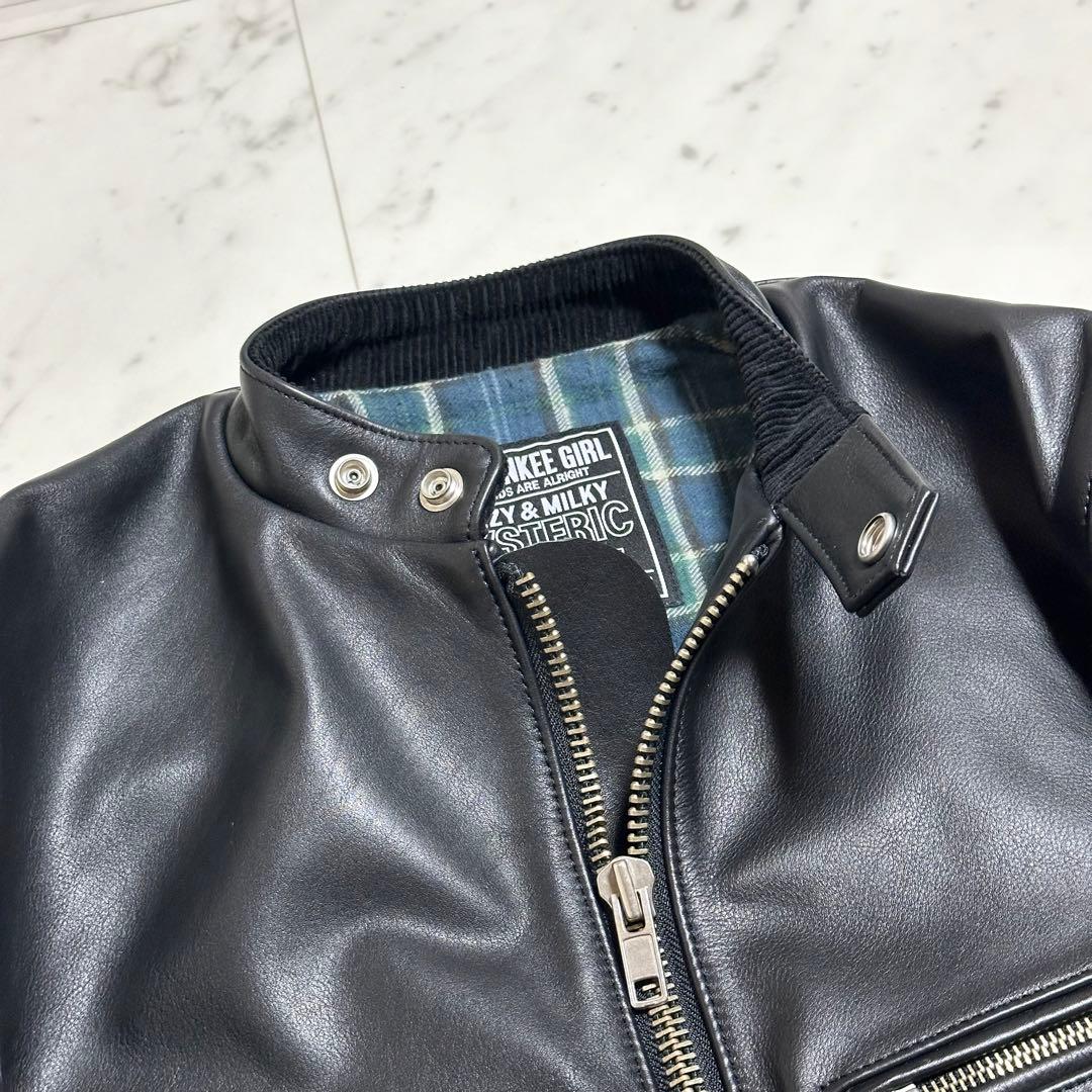 美品 ヒステリックグラマー RAZOR BLADE LOGO ワッペンライダース