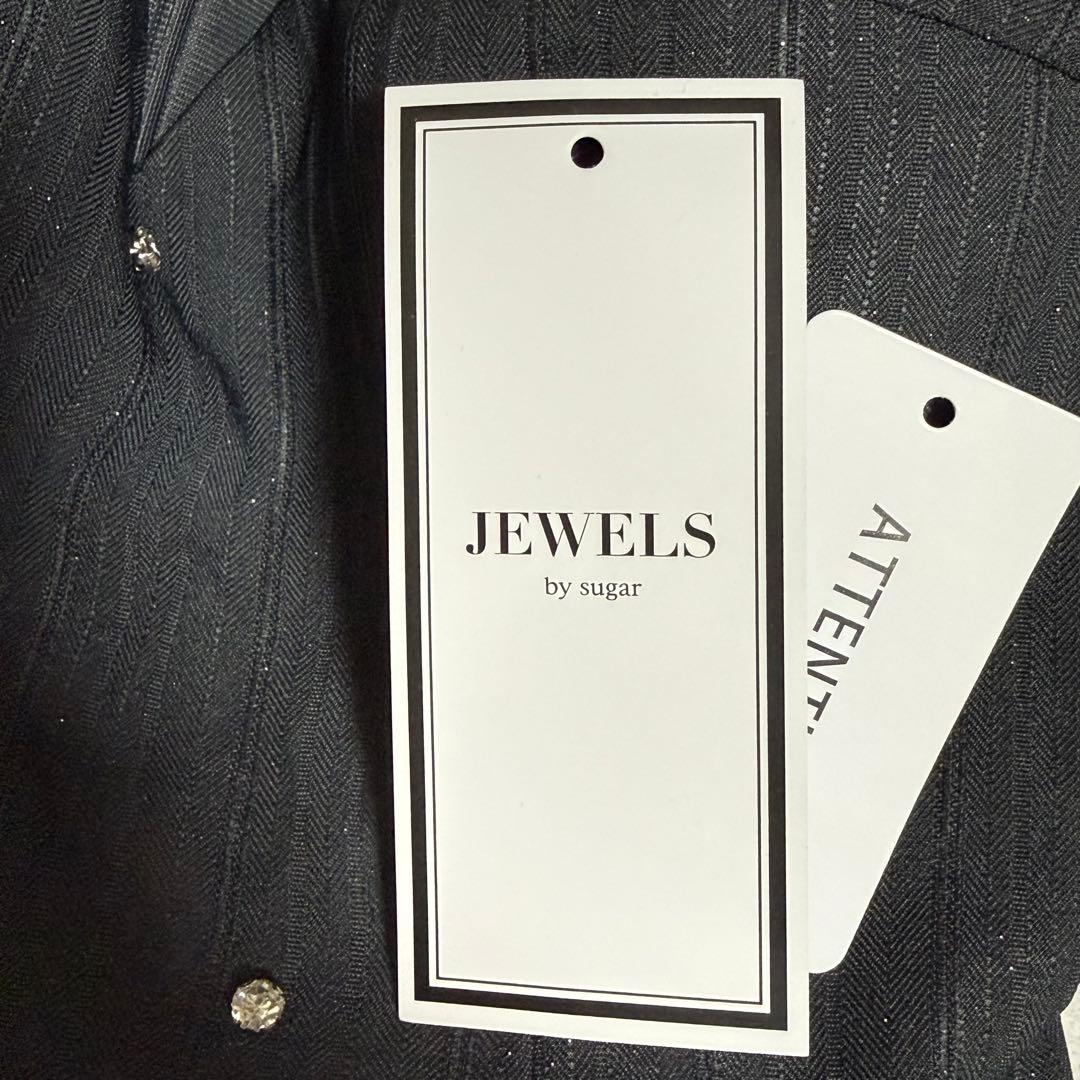 即購入◎ JEWELS ビジューリボンマーメイドミニドレス グレー