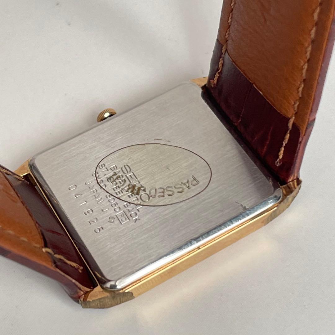 稼動品　SEIKO セイコー　ゴールドケース　レクタンギュラー　タンク　腕時計
