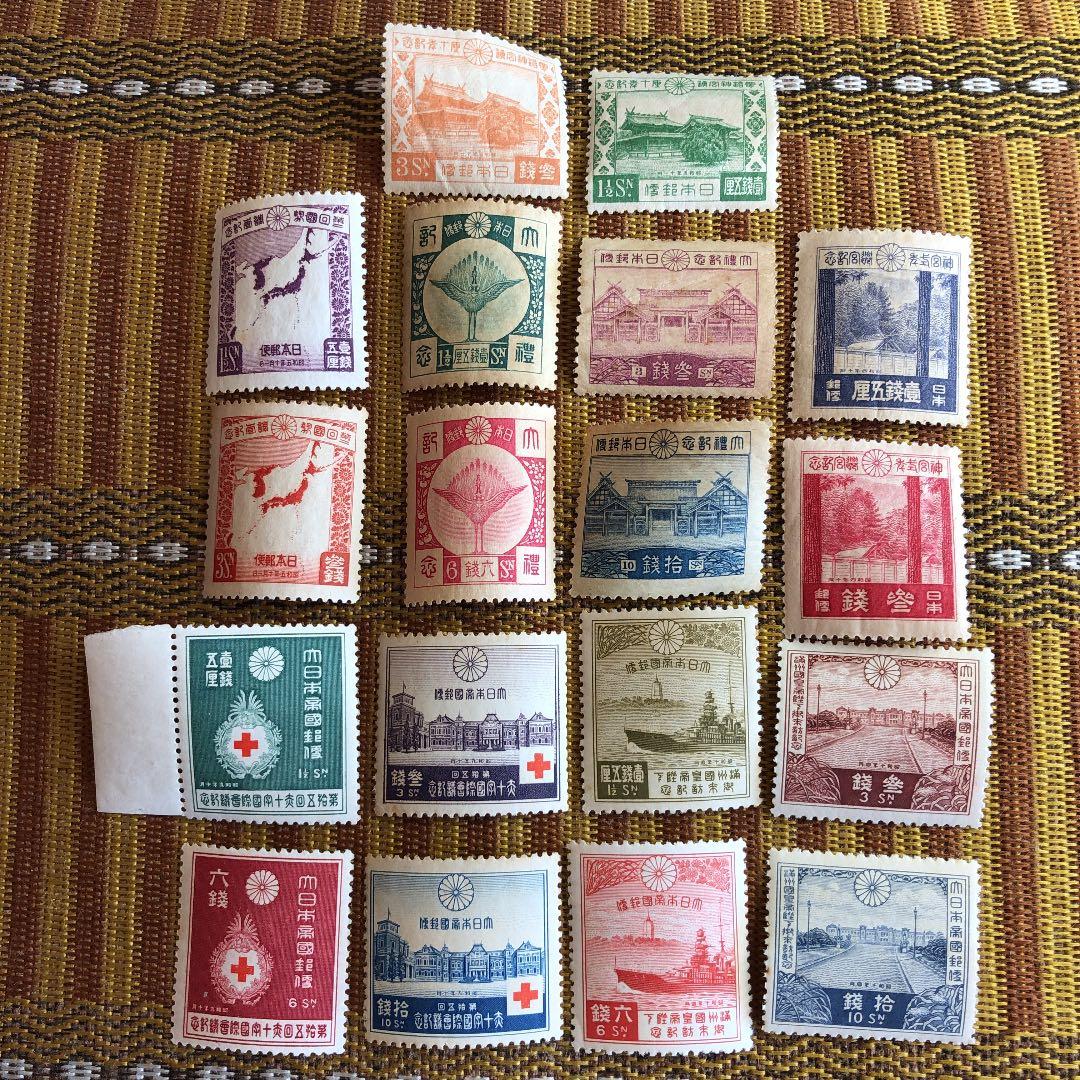 昭和3〜10年記念切手単片全種裏糊ツヤピカ！ヒンジ跡無！カタログ価26,650円