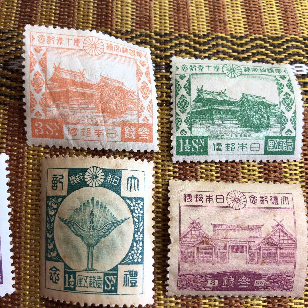 昭和3〜10年記念切手単片全種裏糊ツヤピカ！ヒンジ跡無！カタログ価26,650円