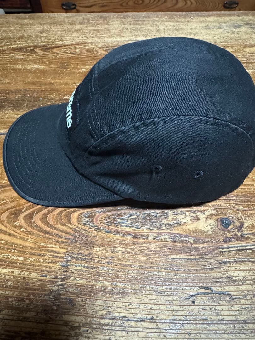 Supreme ブラック ロゴキャップ フリーサイズ　調整付
