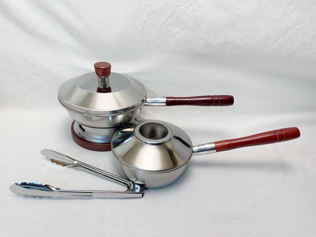 未使用 茶道具 新台十能セット (台十能・火起し・台十能蓋・火起し蓋・トング)