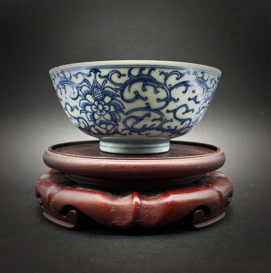 中国美術 古玩骨董品 清時　青華 染付 碗 磁器