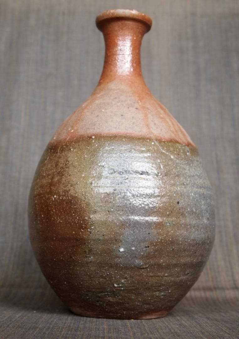 人気作家★大桐大《師：原田拾六》★【窯変】備前らっきょ徳利★共箱