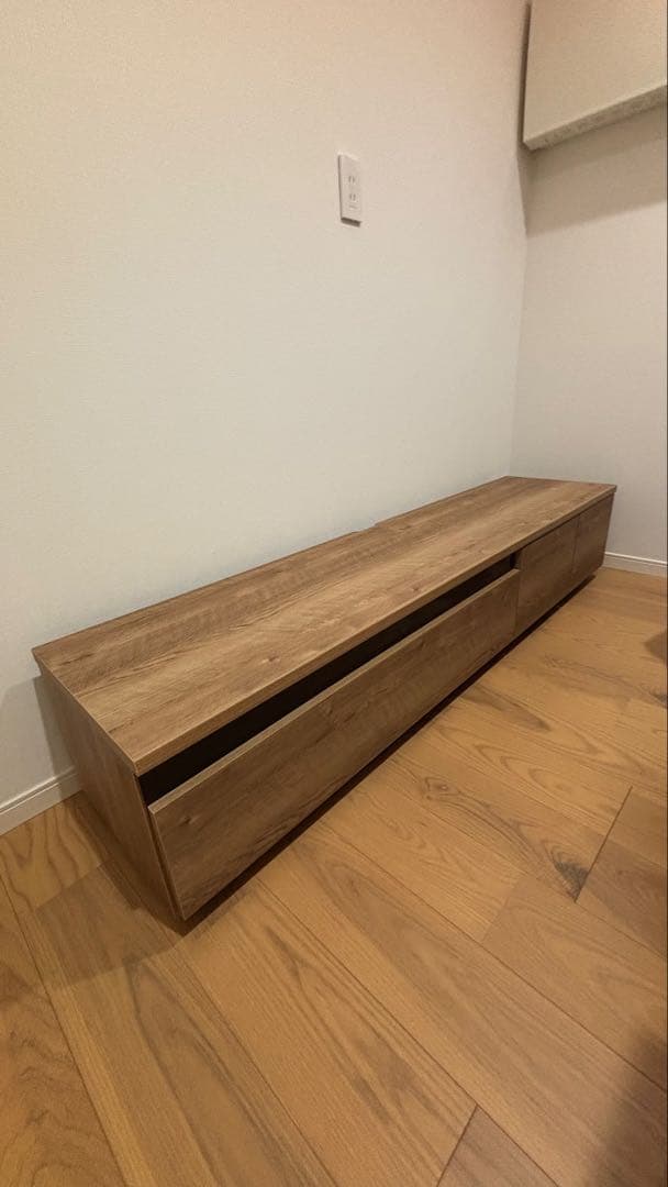 LOWYA 木目調 引き出し式 テレビ台