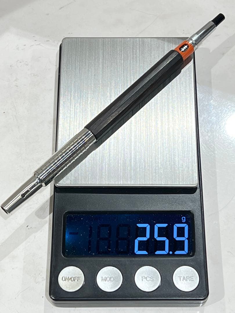 海　pmg用木軸　黒檀12角軸　ステンレスグリップ+2