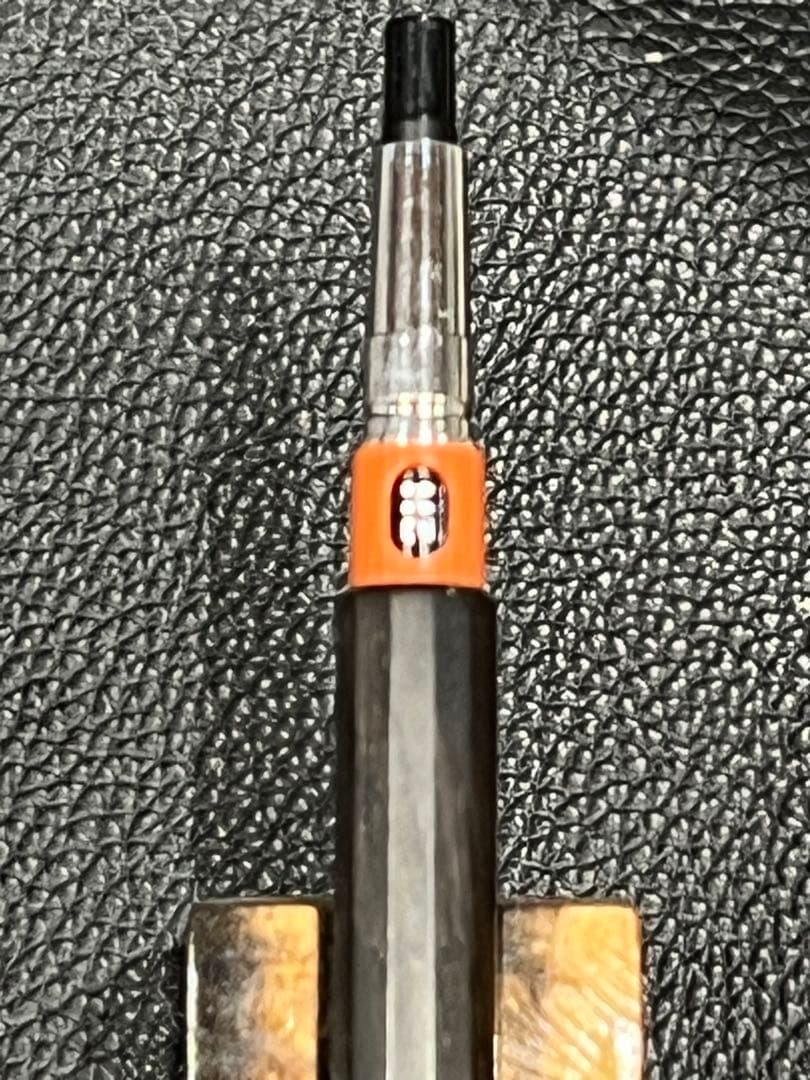 海　pmg用木軸　黒檀12角軸　ステンレスグリップ+2