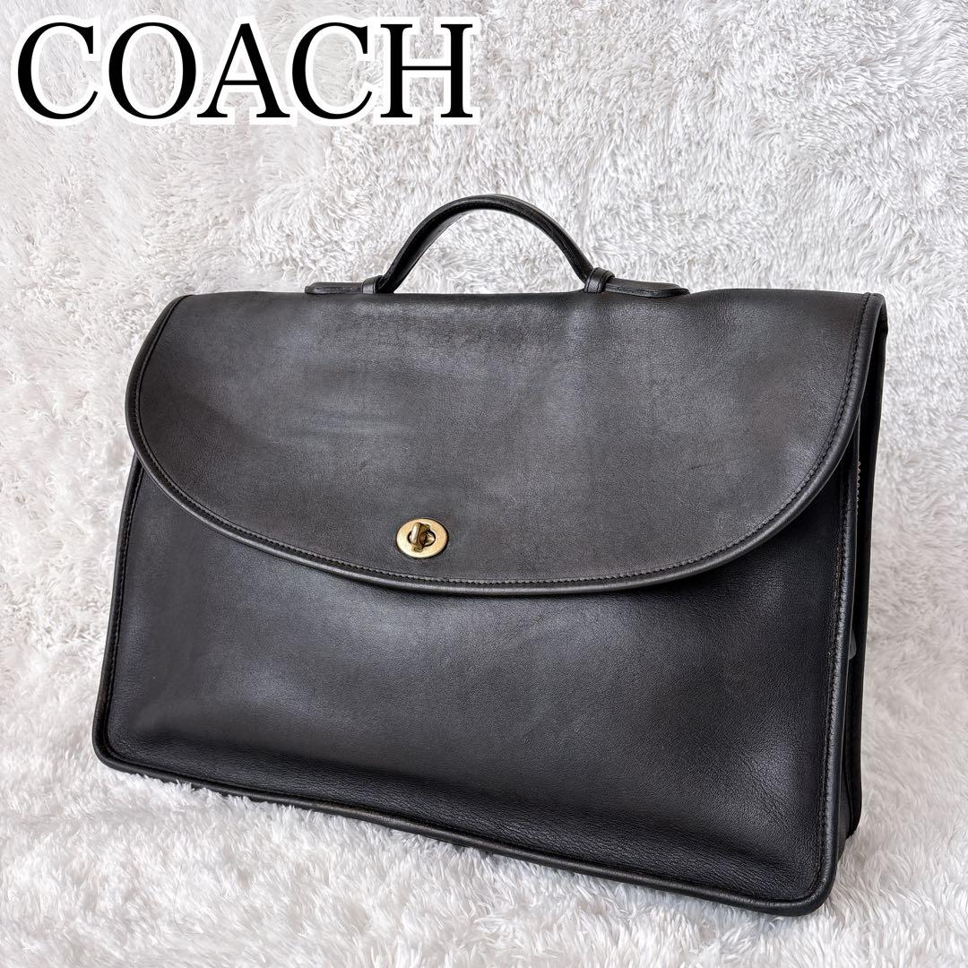 バッグ OLD COACH briefcase leather turnlock USA