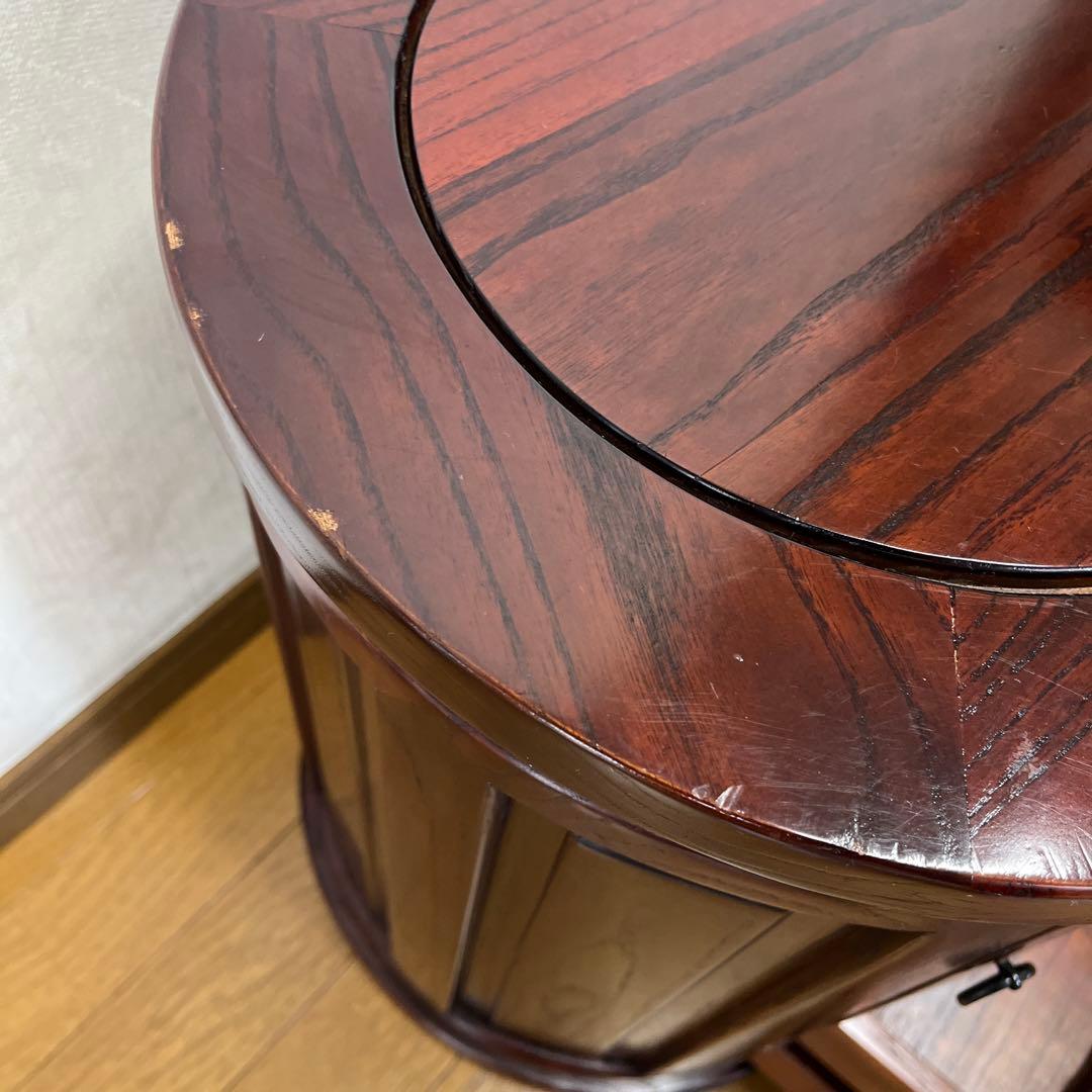 木製 丸型　箪笥　スツール アンティーク 花台 盆栽台 椅子 スツール