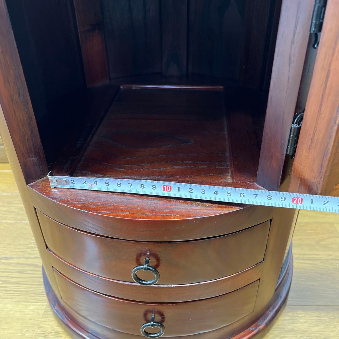 木製 丸型　箪笥　スツール アンティーク 花台 盆栽台 椅子 スツール