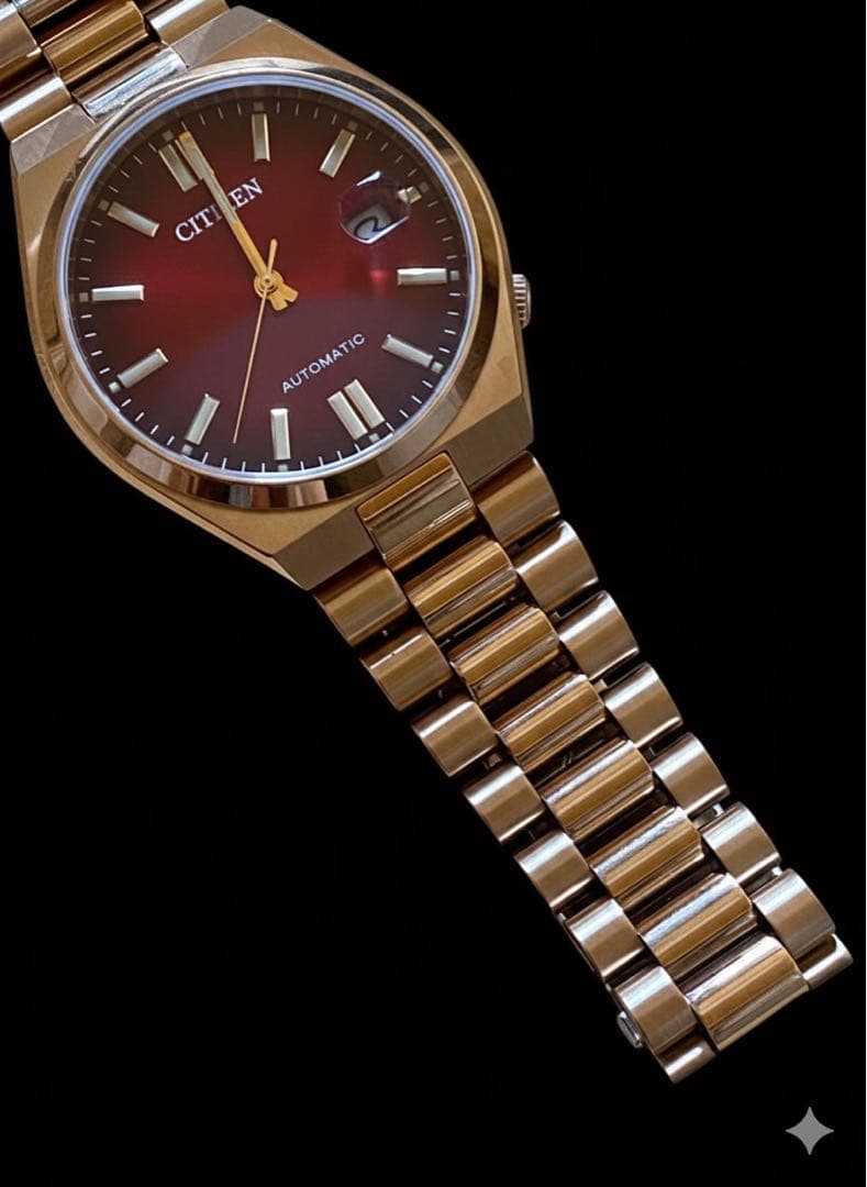 新品未使用CITIZEN 自動巻き 赤文字盤シチズン 腕時計 TSUYOSA