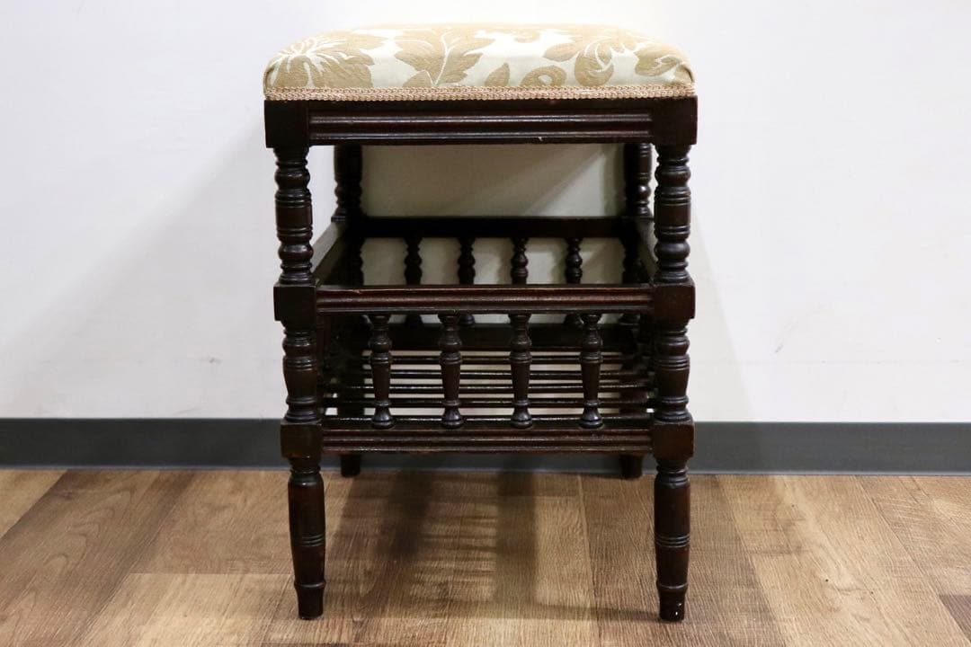 GMHO144○西洋 アンティーク 英国 スツール オットマン ファブリック