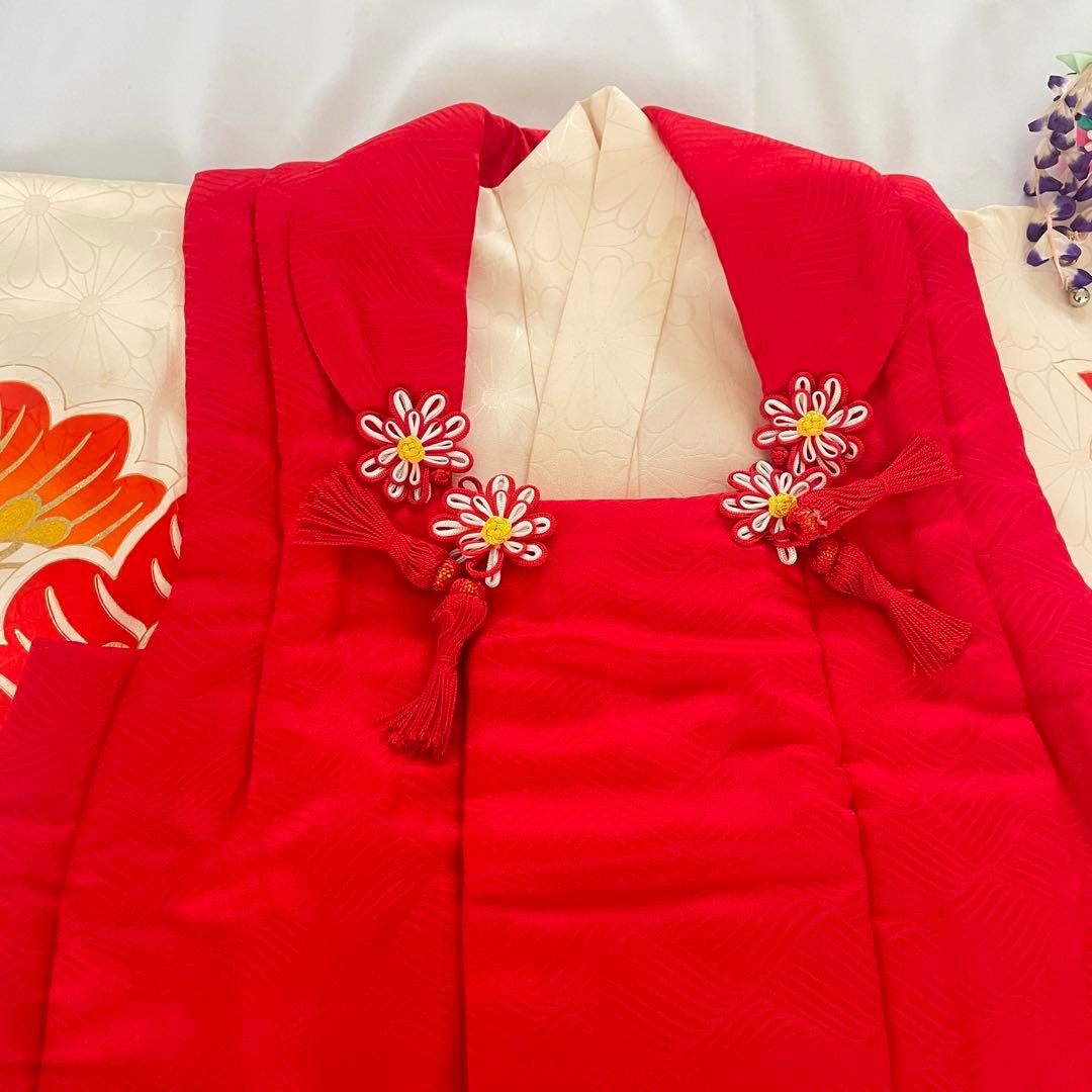 七五三3歳 女の子 子供 着物 正絹 被布 セット