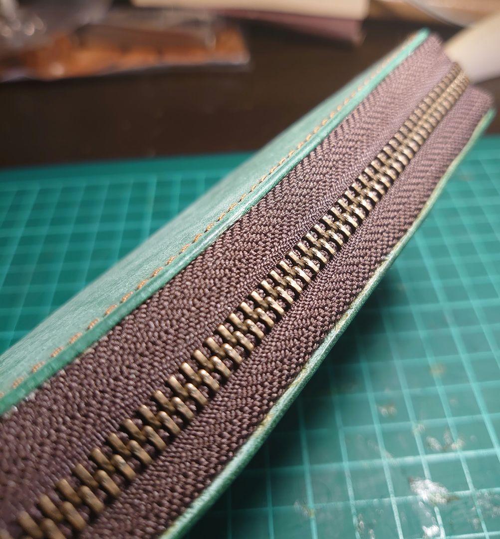 プエブロ　アクア　ラウンドジップペンケース【検　バハギア　野原工芸　工房楔