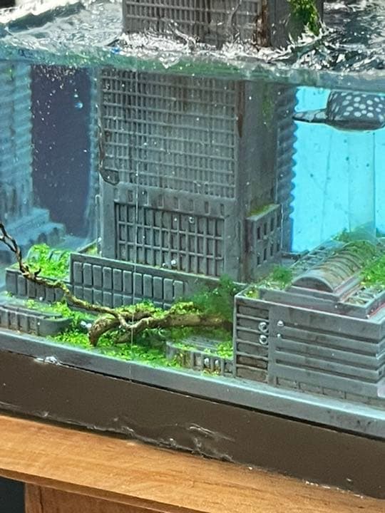 水没した都市　レジンジオラマ