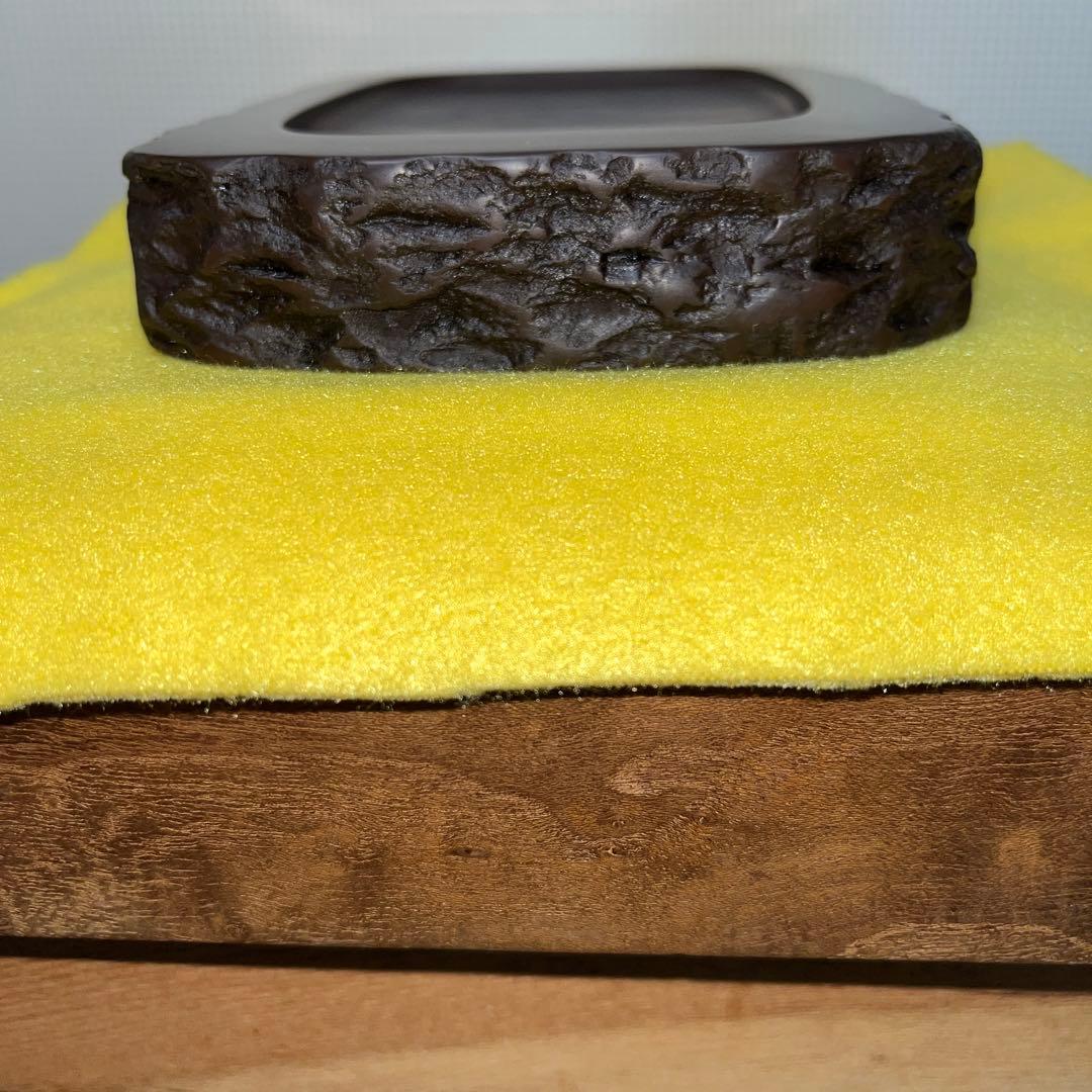 ⭕️赤間硯　下井唯石　1.4kg超え　野面硯　縁ツルツル　美品