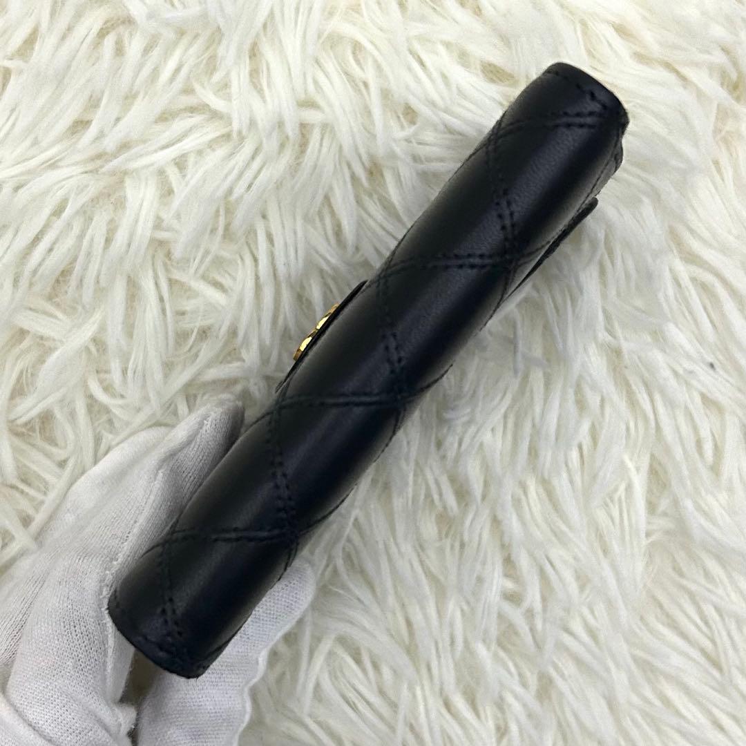 【美品】CHANEL シャネル ココマーク ビコローレ 二つ折り財布 ブラック