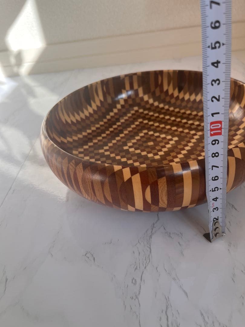 【希少】　超美品　箱根寄木細工　木製菓子器 丸型　お盆