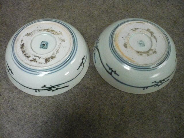 古伊万里 染付 なます皿 たこ唐草 4枚 [B31465]