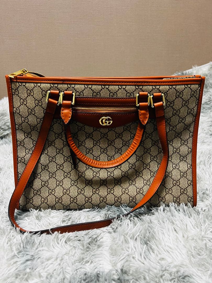 GUCCI トートバッグ ベージュ/ブラウン