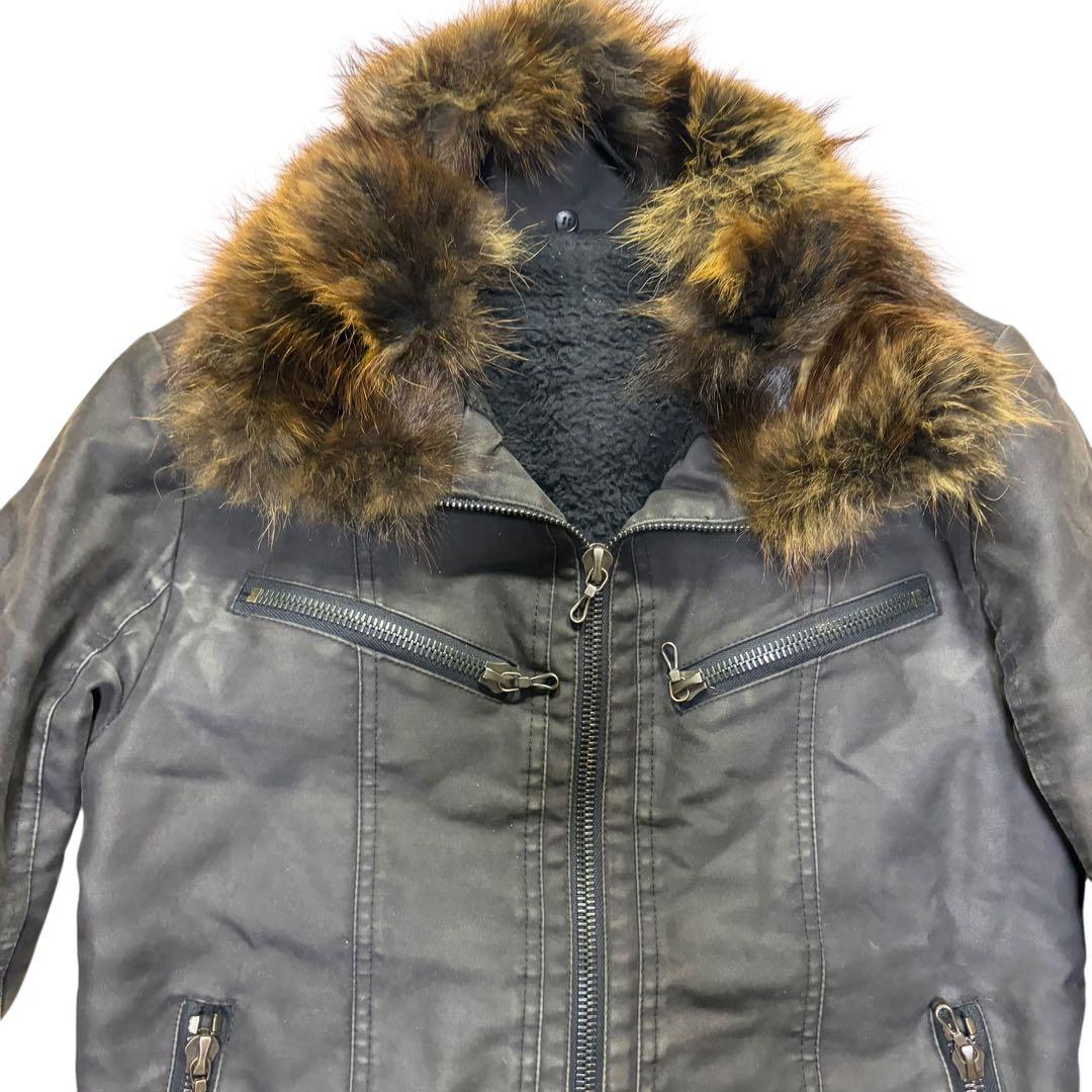 SHELLAC シェラック ファー付き アウター　サイズ46 ボア　ジャケット