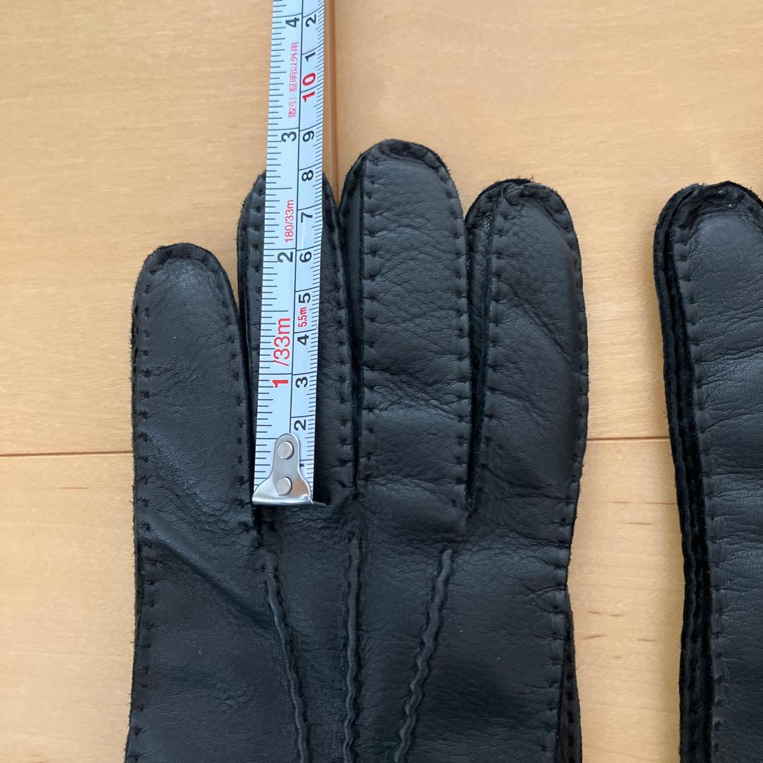 PRADA プラダ　ブラックレザー手袋　メンズサイズ