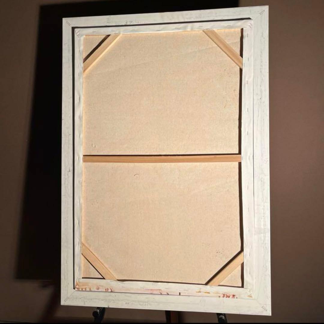 ★秀作★ 手書き油絵 本を読む人（大）額付き  絵画 インテリア 油彩画