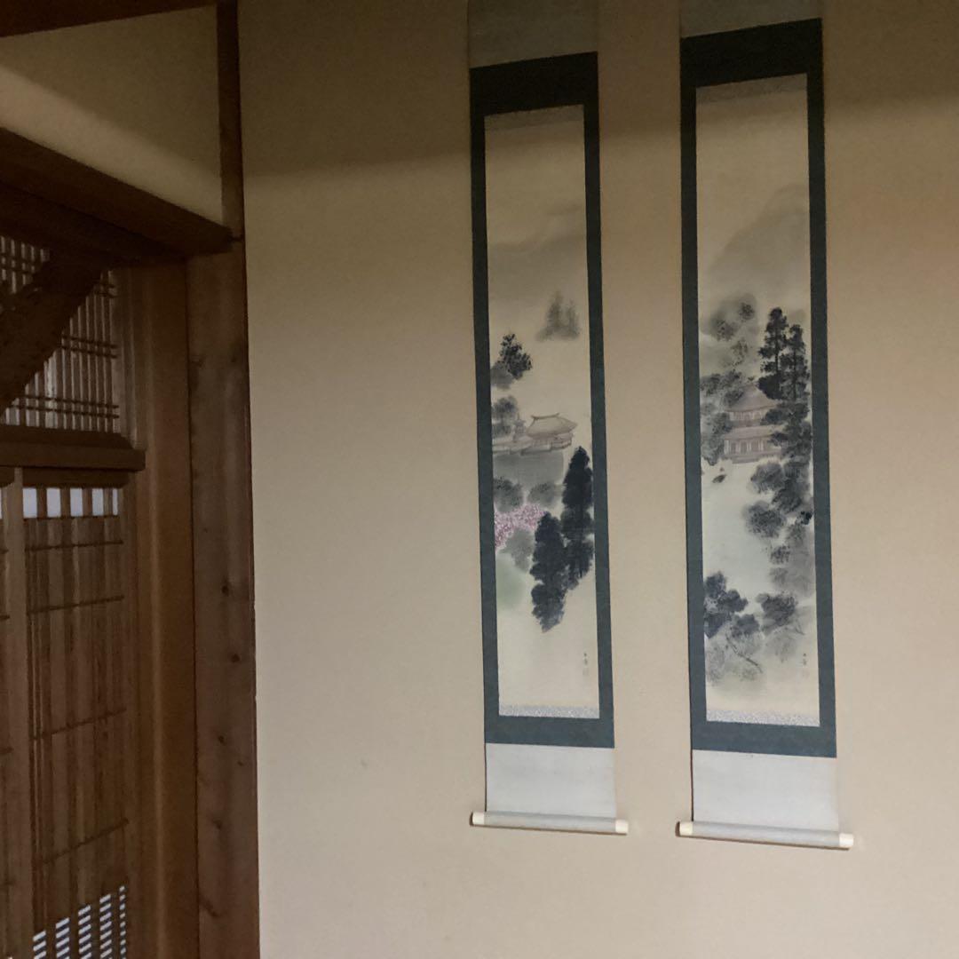 O-24 双鶴春景　掛軸 2本セット